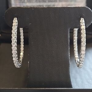 4 CARAT TOTAL WEIGHT 14kw Gold and NATURAL Diamond in and out Hoops